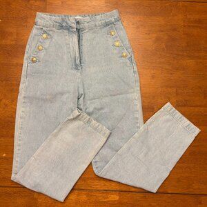 Zara, light wash, straight leg, jeans